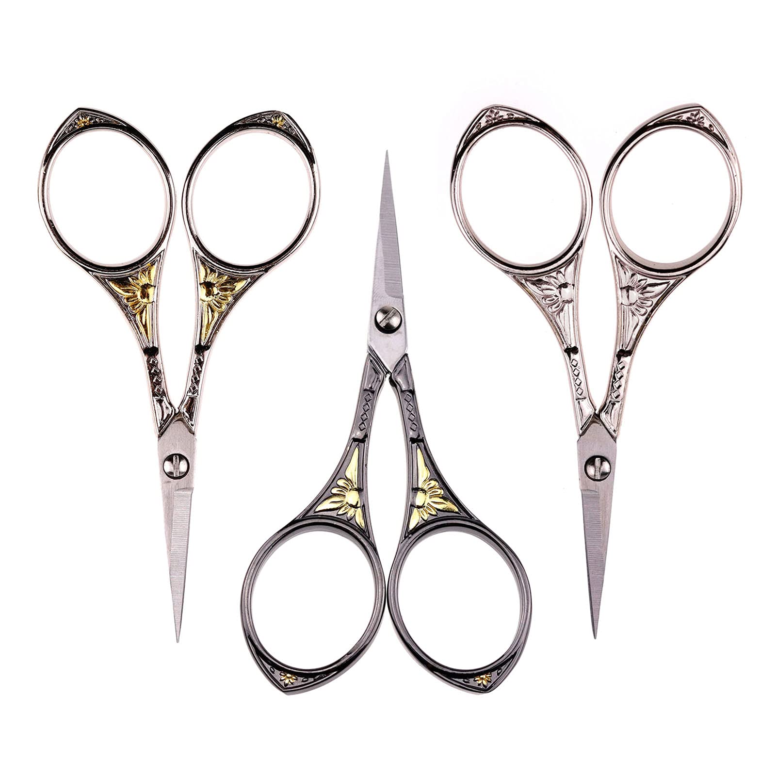 Embroidery Scissors 3PCS Sewing Scissors Small Stainless Steel Crane Sharp Scissor Stork Scissors for Embroidery Craft Needlework DIY Art Work Everyday Use