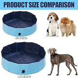 Jsdoin Large Foldable Dog Pool PVC Non-Slip Paddling Pool 120x30cm view 2
