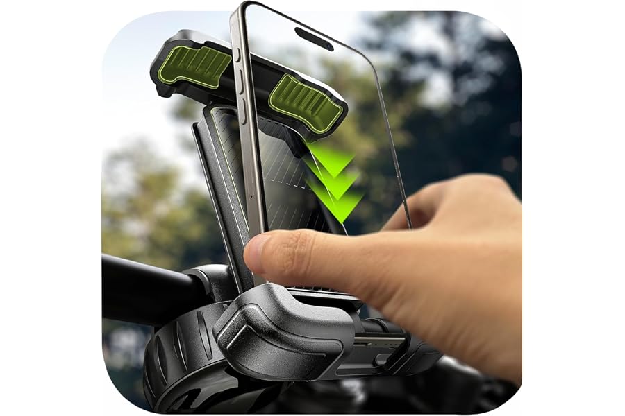 LISEN Bike Phone Holder, [Super Easy Install] Motorcycle Phone Mount Ebike Accessories Bicycle Handlebar Holder Mount Gifts f