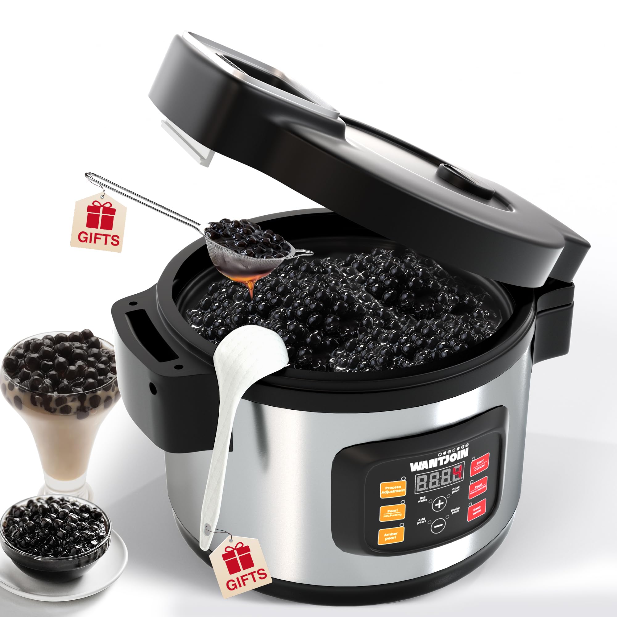 Photo 1 of WantJoin 12L Boba Cooker Boba Maker Machine, Commercial Tapioca Cooker for Pearls, Commercial Boba Pearl Maker for Bubble Tea,Suit for Restaurants, Milk Tea Stores, Dessert Stores, Lounge Bars, 1850W