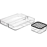 Amazon Basics Acrylic Makeup Organizer, 2-Piece Stackable