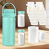 AearKing Breastmilk Cooler Bottle with 10 BreastMilk Storage Bag,Portable Breast-Milk Cooler,17oz 24H Cooling breastMilk Chiller with 2pc BREASTMILK Storage Bottle,Milk-coolerr for BreastMILK Travel