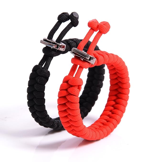 The Friendly Swede 2 Stück Freundschaftsarmband aus Paracord mit Metallverschluss und Verstellbarer Größe