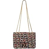 TXMAQQ Crossbody Bags for Women Small Handbags Leather Shoulder Bag Tweed Purses Evening Bag Clutch Satchels with Chain Strap