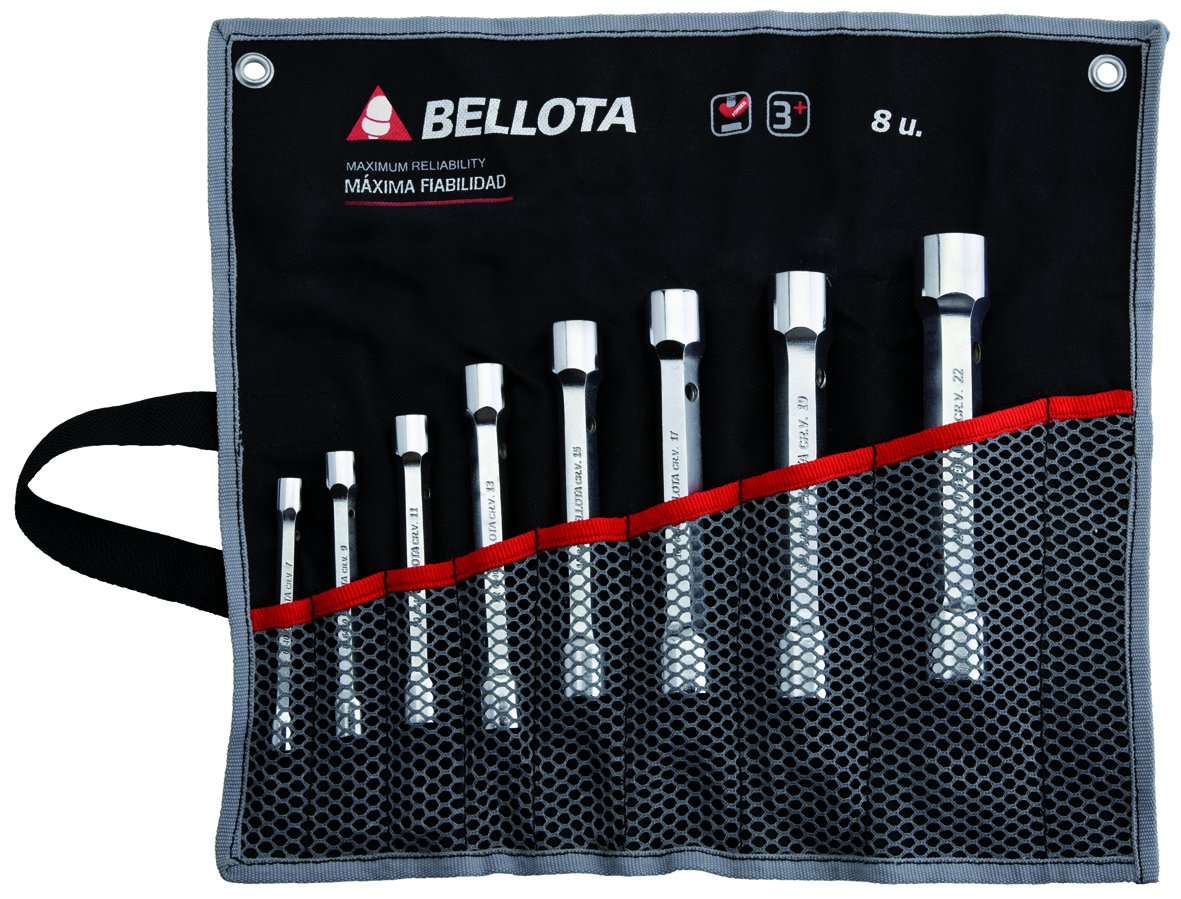 Bellota 6494-8 BS Pack of 8 Pipe Spanners in A Reinforced Nylon Bag