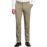 Van Heusen Mens Temperature Control Slim Fit Flat Front Stretch Dress Pant, Non-Iron, Stretchable Waistband, Cooling Fabric