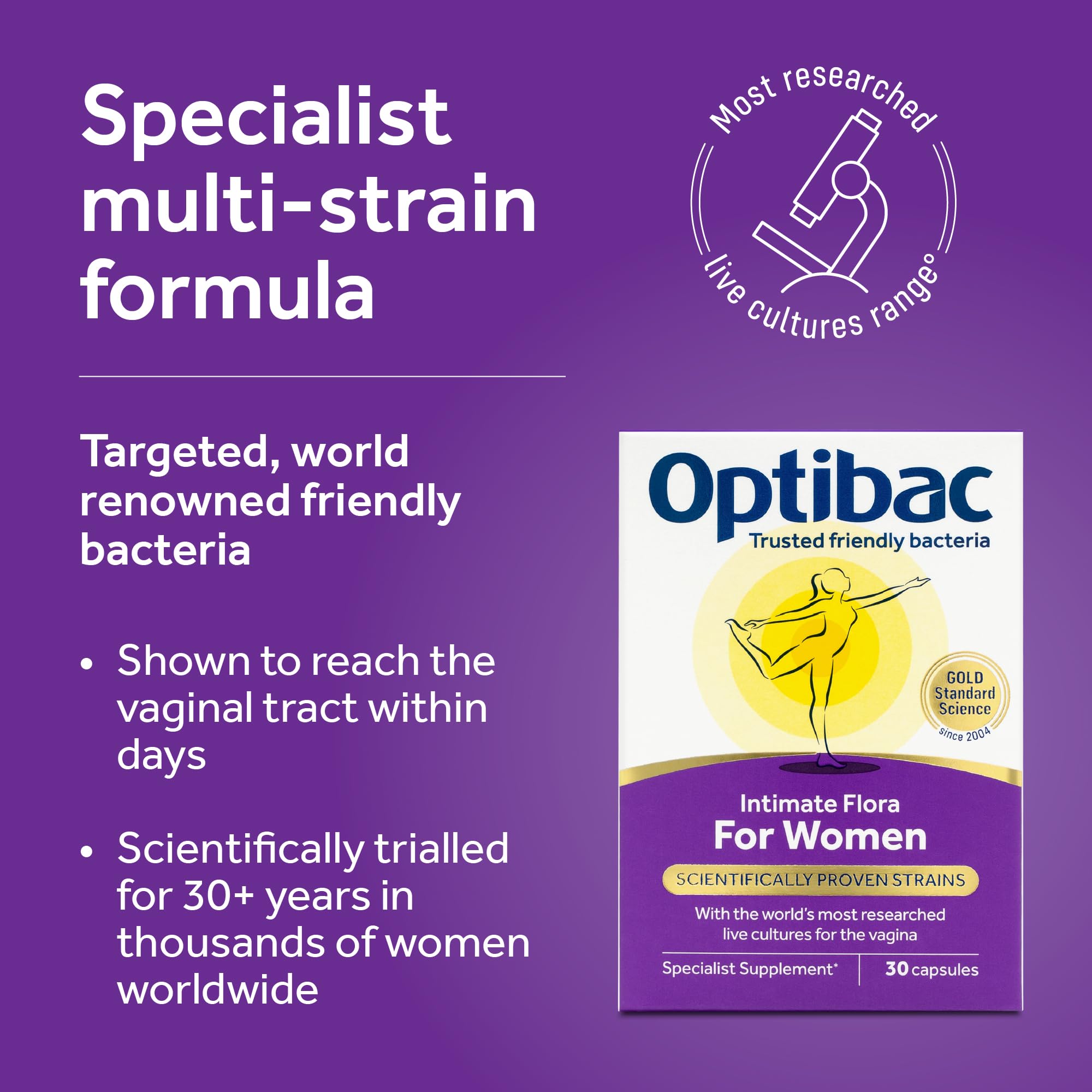Optibac Probiotics for Women - Vaginal Probiotics - Most Researched Strains for Intimate Flora - Lactobacillus Reuteri RC-14 & Lactobacillus Rhamnosus GR-1-90 Vegan Capsules