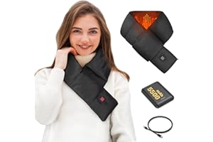 Eventek Heated Scarf with 5500mAh Battery, 9-Hour Heating & 3-Temp Settings, Soft Neck Warmer for Women & Men