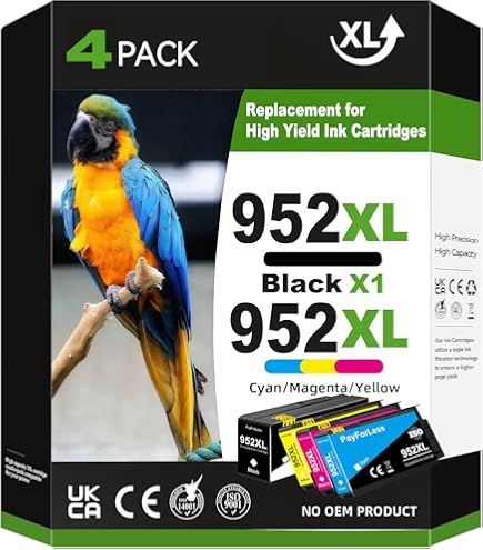COMETE - 953XL - 4 Ink Cartridges Compatible with HP 953 XL Printer Set Officejet Pro 7720 7730 7740 8210 8218 8710 8720 8730 8740 8715 8725-1 Black 1 Cyan 1 Magenta ta 1 yellow