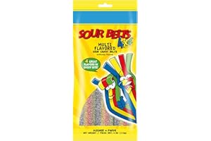 Snacktery Rainbow Sour Belts - Vibrant & Tangy Colorful Rainbow Sour Strips - Non GMO, Vegan & Kosher Sour Gummy Candy - 4 Ounce Pack