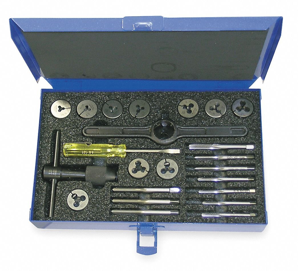 Tap and Die Set, #4 to #12, 22 pc