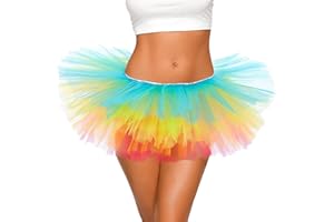 Tutu for Women Adults - 5-Layer Tulle Skirts 80s Outfit for Women - Puffy Adult Tutus - Halloween Costumes Skirt