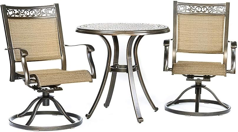 Amazon Com Dali 3 Piece Bistro Set Cast Aluminum Dining Table