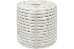 SINYLOO White Braided Polyester Rope 1/2 inch x 100 feet - Heavy Duty Rope for Swing Pulling Camping Sailing Tree Felling - Utility Strong Outdoor Rope