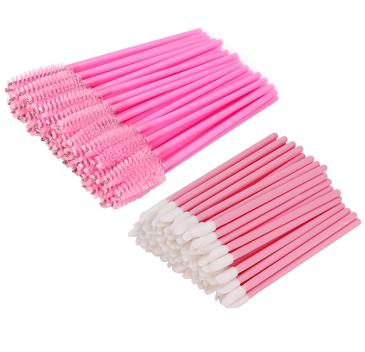 200 PCS Mascara Wands Lip Wands Set, 100 Pcs Eyelash Brush and 100 Pcs Lip Brush, Makeup Tool