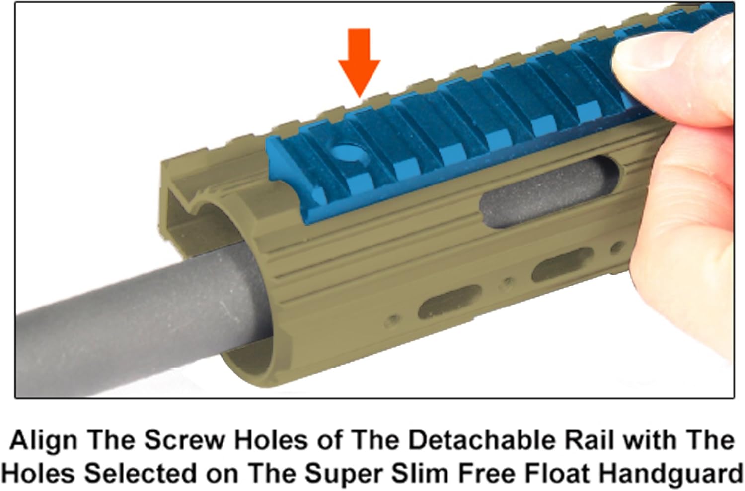 UTG PRO 15-Slot Super Slim Free Float Rail Section - FDE : Sports & Outdoors