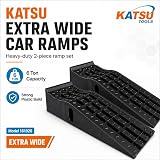 KATSU Tools Extra Wide Plastic Car Ramps 2 Piece Heavy Duty Garage Ramps view 2