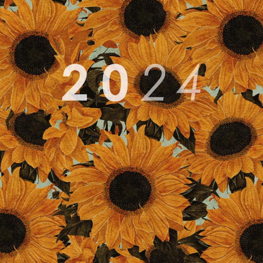 2024 Daily Planner: Sunflower | Botanical Illustration | Floral Aesthetic | Two Days Per Page | Square Paperback Diary for Work, Home, Students or Gift | 8.5"x8.5"
