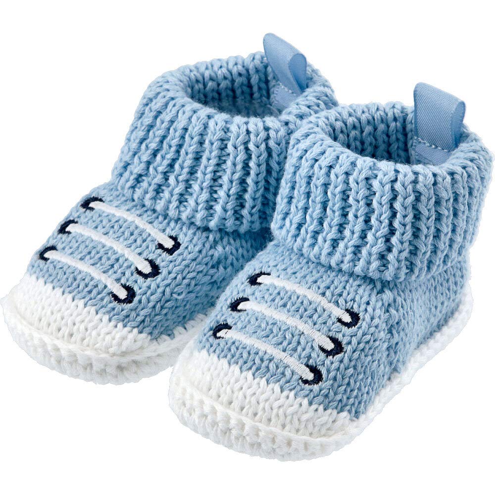 Nursery Time Baby Schuhe weiß blau Motiv Sneaker Baby Strick