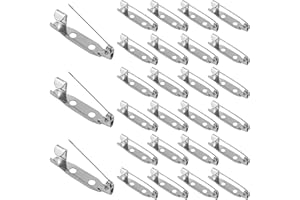 50PCS Silver Brooch Pins, 25mm Classic Style, Metal with Secure Back Clasp
