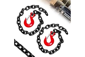 SENKEYFE 5/16" Trailer Safety Chains G80 Trailer Chains with G70 Clevis Safety Hooks|36" Tow Chains 4900 lbs Safety Working Load 17000 lbs Break Strength Heavy Duty|Tow Truck Binding Chains(2 Pack- EP Black)