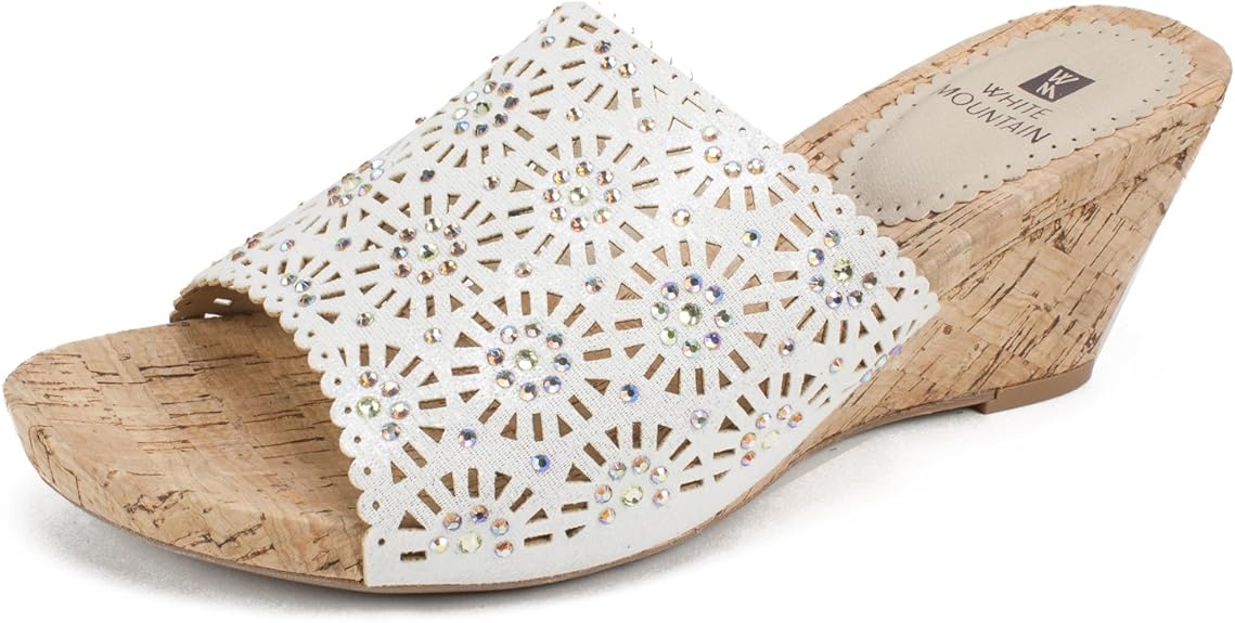 white mountain silver sandals