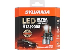 SYLVANIA H13 LED Ultra - Fog Lights For Cars and Trucks - Headlight Bulbs for Off Road Powersports - 6000k Cool White LED Light - Maximum Lifespan - No Polarity - DIY Upgrade