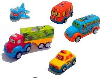 Shreeja Collections Unbreakable 5 Piece Medium Construction Vehicle Pull Back Car Truck Toy Set for Kids Boy and Girl