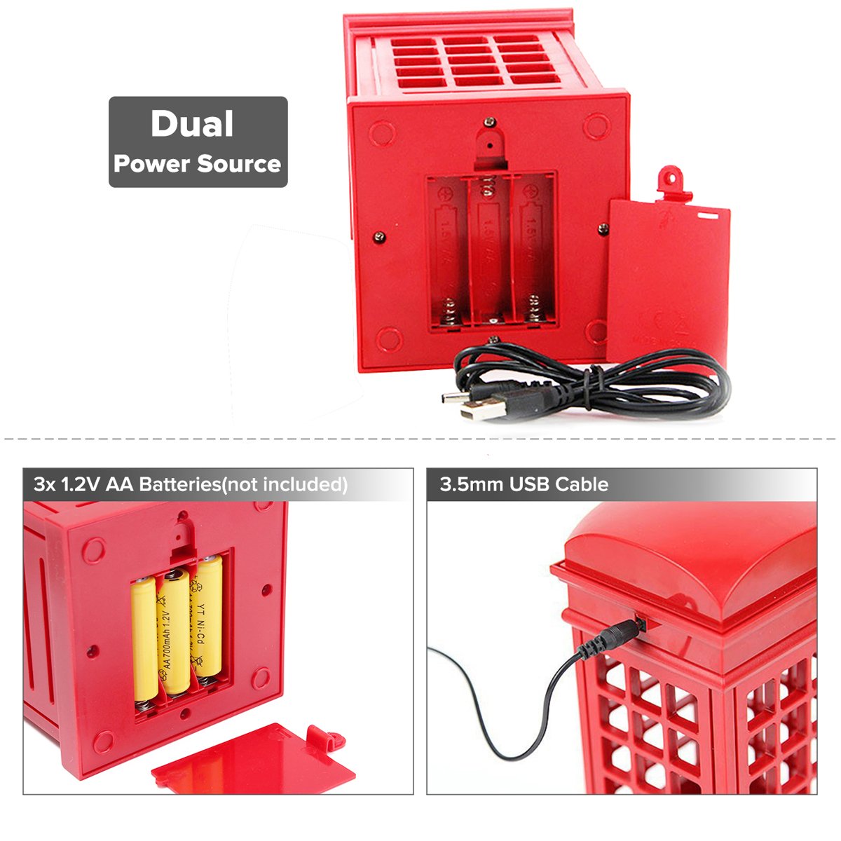 MECO Phone Box Night Light Touch Dimmable Bedside Lamp Night Lamp for Bedroom Decor Kid\'s Gift (Not Included Batteries)