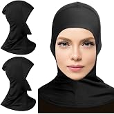 Geyoga 2 Pcs Modal Adjustable Muslim Hijab Ninja Cap