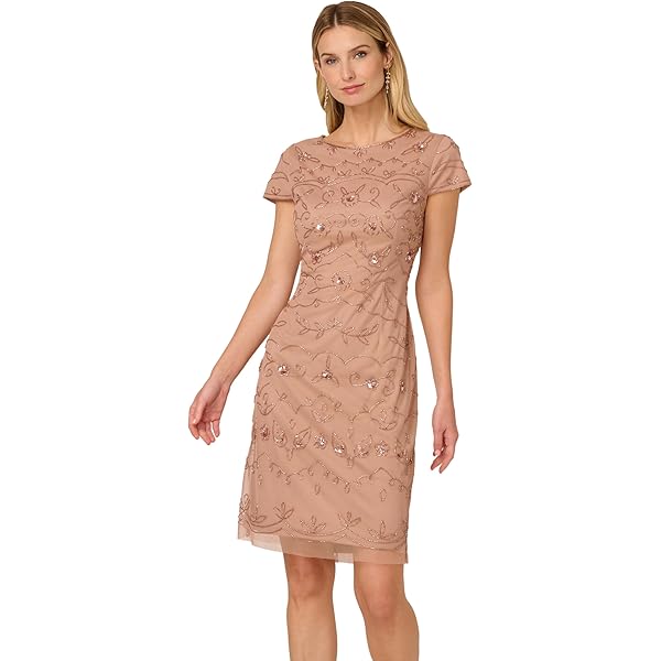 Amazon.com: Adrianna Papell Women's 3D Lace Midi Fit and Flare Dress,  Ivory/Gold, 4 : Clothing, Shoes & Jewelry