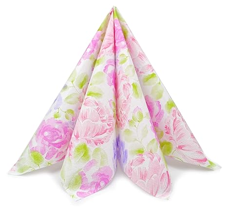 Finemark Serviettes En Papier à 3 épaisseurs Motif Fleurs