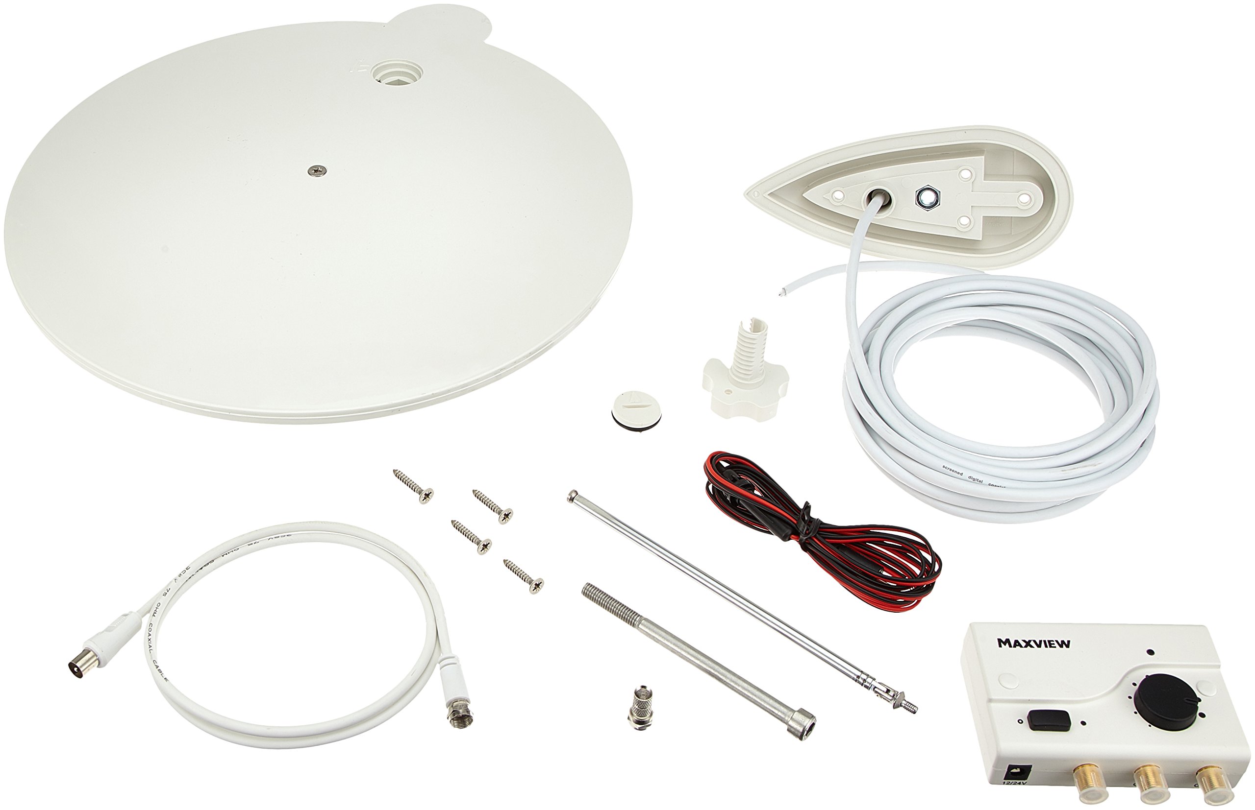 Maxview B2414 12/24 V DC Gazelle Pro Omnidirectional UHF TV/FM Caravan Touring Aerial - White