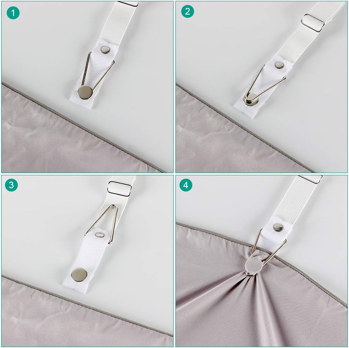 Bed Sheet Holder Straps- Adjustable Fitted Sheet Clips Bed Sheet Fastener Suspenders Elastic Gripper Holder Used for Bed Sheets,Mattress Covers, Sofa Cushion(Set of 4): Home & Kitchen