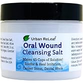 Urban ReLeaf Oral Wound Cleansing Salt | Makes 45 Cups, 100% Natural, Fast Relief from Irritation &amp; Dental Work, For Braces, Mouth, Gum, Canker Sores, Dentures