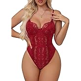Gulinala Women Sexy Lace Bodysuit Underwired Lingerie One Piece Snap Crotch Teddy