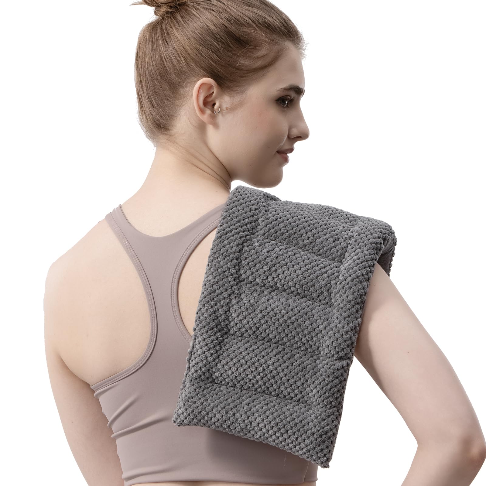 Photo 1 of Weighted Microwave Heating Pad (1.8 lbs), 16x7 Inch Microwavable HotPack for Muscle Pain Relief Soothes Aches in Shoulders, Lower Back & Abdomen, Moist Heat Therapy Reusable