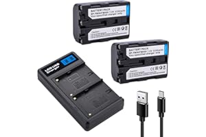 2 Pack Replacement NP-FM50 Battery with Charger Compatible with Sony NP-FM30 NP-FM51 NP-QM50 NP-QM51 NP-FM55H Battery and Son