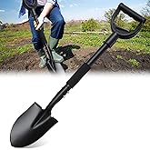 Shovel, Garden Shovel for Digging, 31 inch Small Shovels Heavy Duty Portable Mini Spade with Curved D-Handle for Gardening, D
