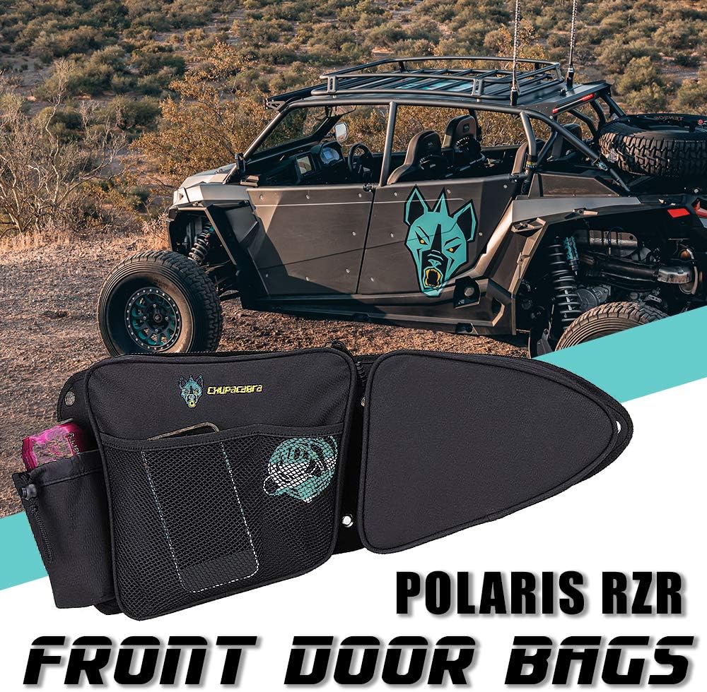 RZR Side Door Bags, Chupacabra Offroad Front Door Side Storage Bag Set w/Knee Pad for 2014 2015 2016 2017 2018 2019 2020 Polaris RZR XP Turbo Turbo S 1000 S900 (Install Video Included): Automotive