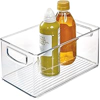 Plastic Storage Bin with Handles for Kitchen, Fridge, Freezer, Pantry, and Cabinet Organization, BPA-Free, 1 Pack…