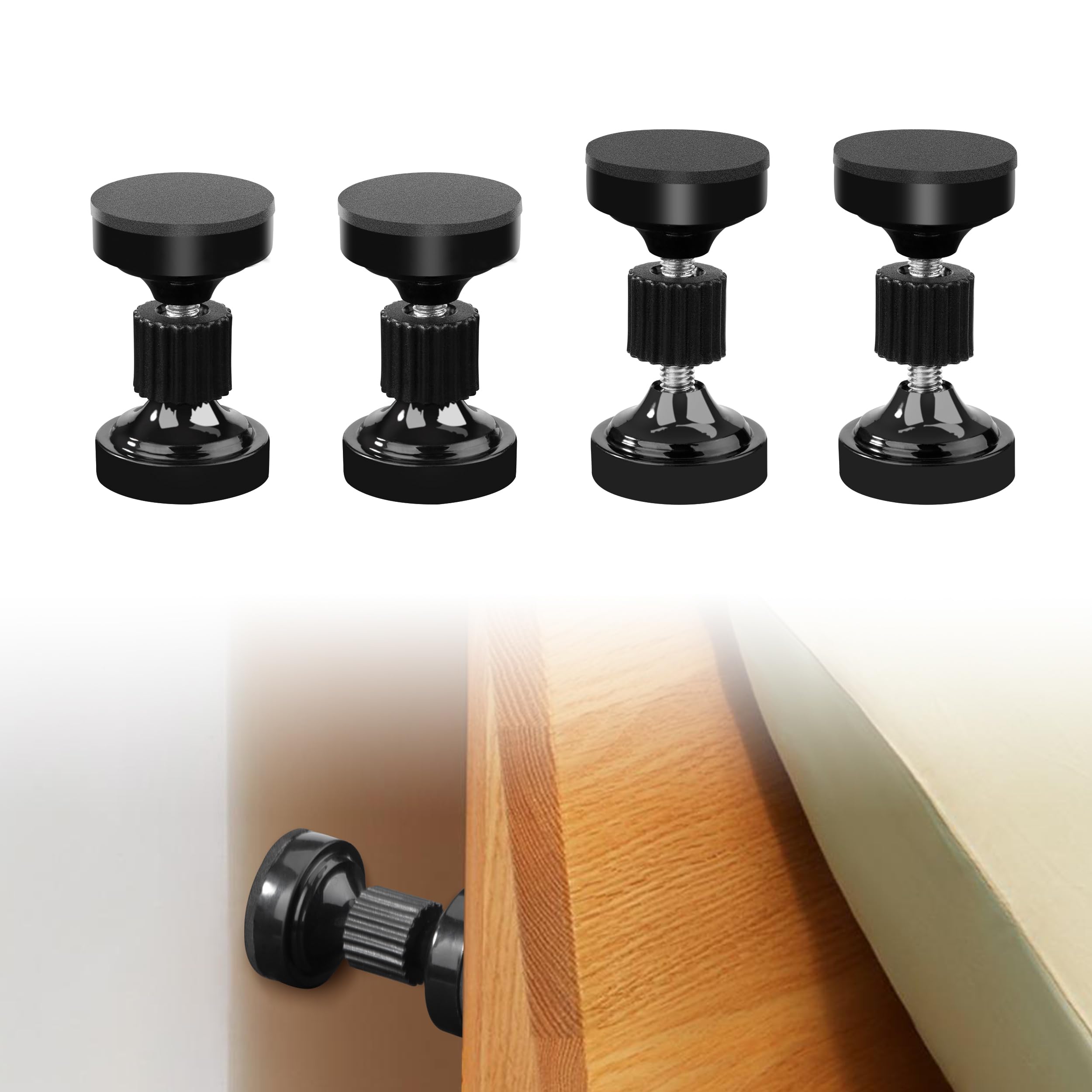 Johotone Adjustable Threaded Bed Frame Anti-Shake Tool 58-68mm Headboard Stopper Bedside Anti-Shake Fixer for Bed Cabinet Sofa 4Pack