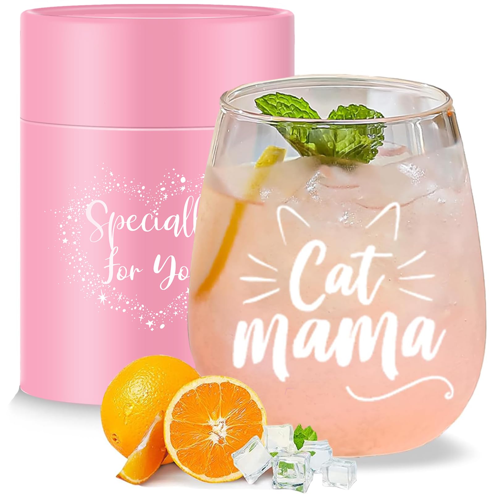 Photo 1 of Yalucky Cat Mama Wine Glass Mothers Day Gifts for Wife from Husband Daughter Son-Wife, Mom Gifts -Funny Birthday Gift for Any New Pregnant Mom to be Cat Lover Funny Cats Gift(Cats Mama)