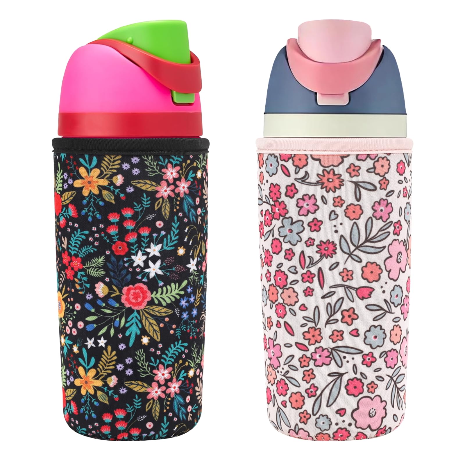 Photo 1 of 2 Pack Cute Neoprene Sleeve Compatible with Owala Kids 12oz 15oz 16oz, Water Bottle Accessories for Owala Kids FreeSip and Plastic Tumbler, Water Bottle Scratch Resistant Sleeve for Boys Girls