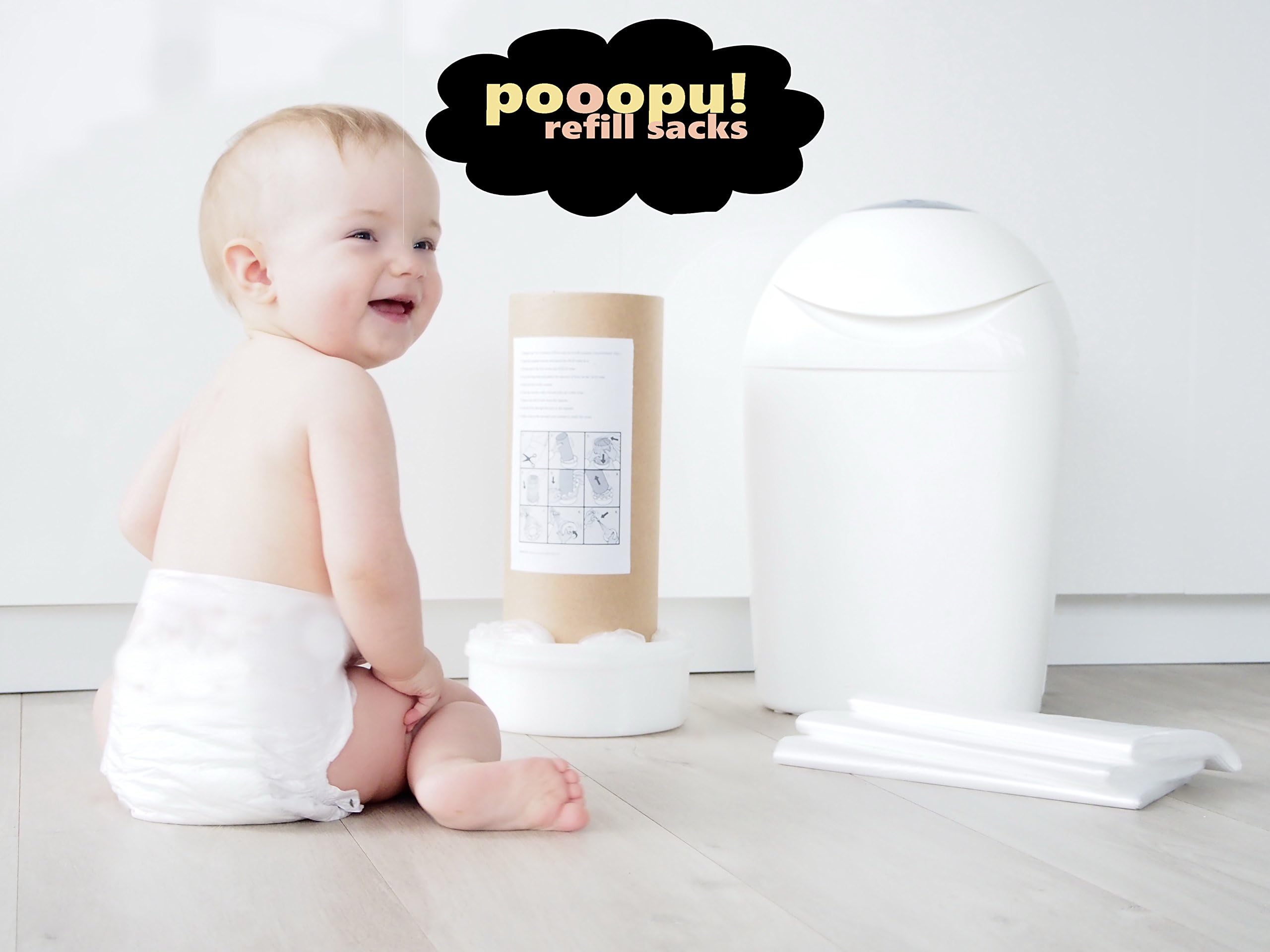 Refill Liner foil for Tommee Tippee Sangenic Simplee, Tec, Twist and Click | Angelcare | Litter Locker II 200m. + Paper Tube Free