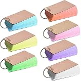 JINJUMEI 6 Pack 300 Pièce Carte Mémo Mobile Cartes d'Étude en Papier Index Cards avec Anneau Reliure Pour Fournitures de Bureau Scolaire Étude Notes Signet DIY Message