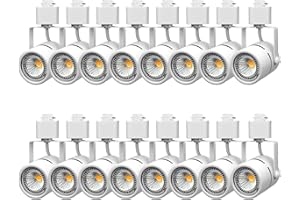 AOAXL Bulb Replaceable Track Lighting Heads, 7.5W 4000K Neutral White Dimmable Bright CRI90+ 45° H Track Lighting Fixtures for Kitchen Dining Room Wall Art Exhibition - White (16 Pack)
