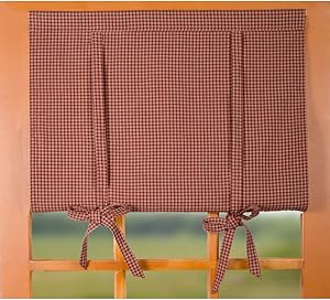 Home Collections by Raghu Barn Red-Oat Newbury Gingham Roll Tie Valance