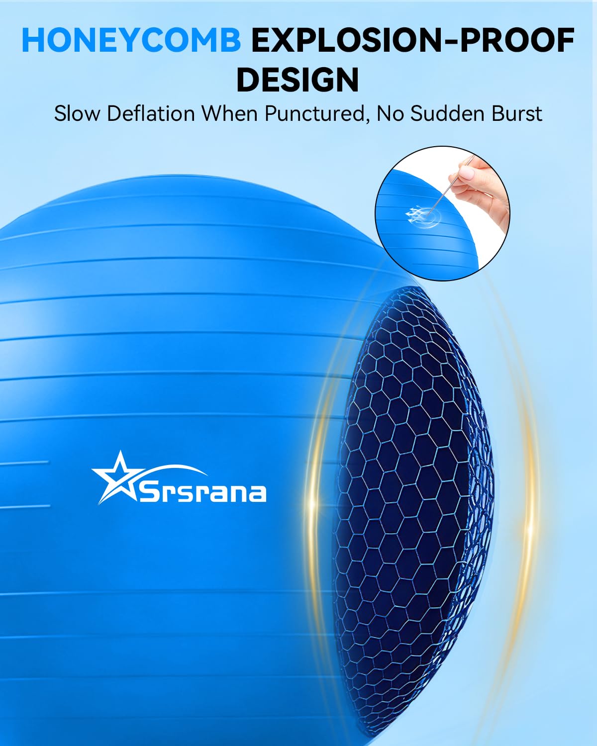 Condition photo showing As Is for exercise ball - anti-burst yoga ball for pilates, pregnancy & core stability - ergonomic office desk ball chair & physical therapy equipment, quick pump included rosy morning glow xl(27-30inches/68-75cm)
