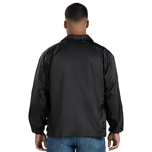 Augusta Sportswear Standard Nylon Coach's Jacket/Lined, Black, X - Main Image